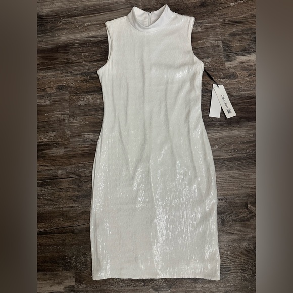 Calvin Klein Dresses & Skirts - NWT Calvin Klein Women’s White Sequin Cocktail Dress Size 8